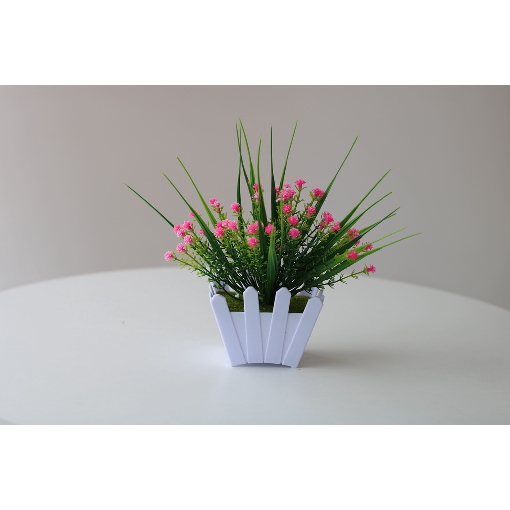 DODORY PT53 Pot Tanaman Hias Bunga Hias Plastik Ornamen Pot Bongsai Artificial Flower Decoration