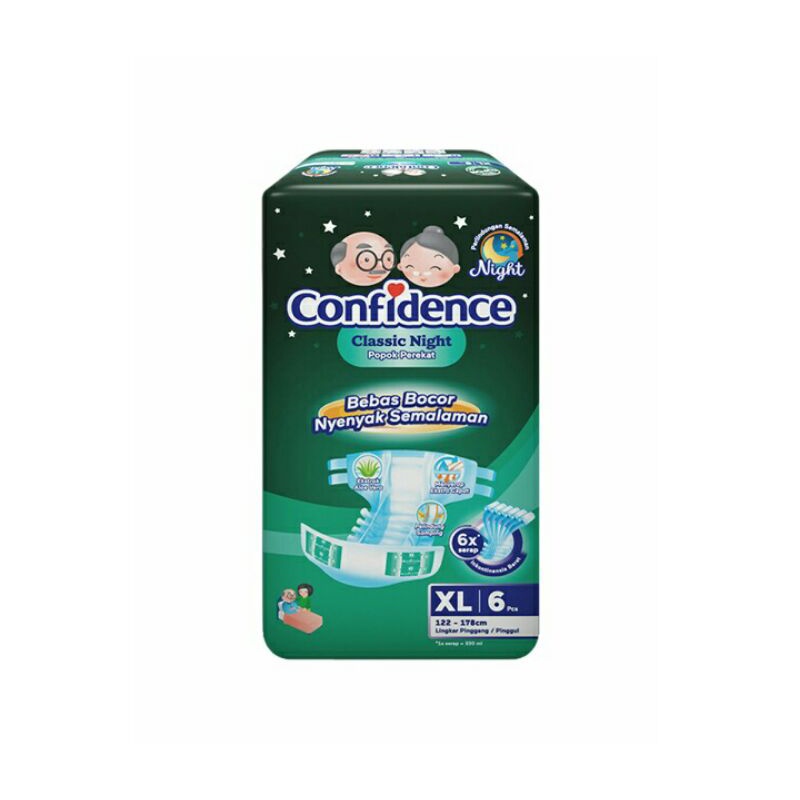 Confidence Adult Diapers Clasic Night 6'SExtralarge Bag