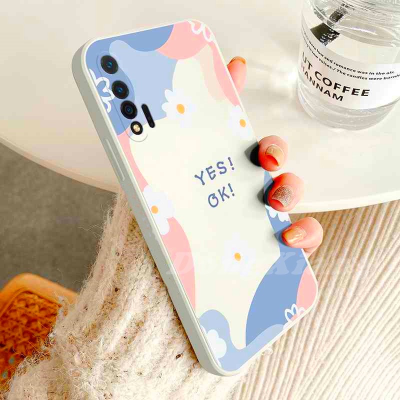 Keren Case Hp Case for VIVO Y21 Y21S Y20I Y20 Y12S Y12A Y20s Y11 Y12 Y17 Y19 Y91C Y1S V11i Y91 Y83 Y93 Y95 Y30 Y50 Y85 V9 Keep Smiling YES OK Chrysanthemum Pattern TPU Phone Cover Murah-Bisa COD DGX