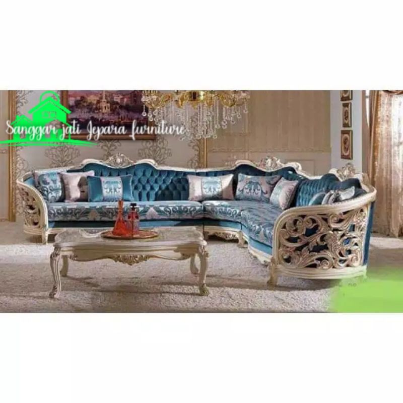 sofa sudut tamu elegan meubel jepara