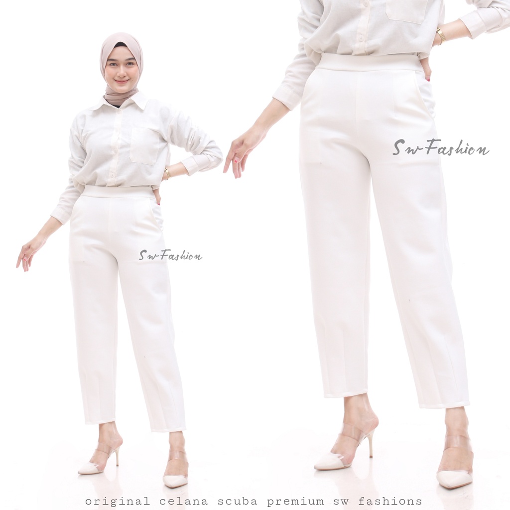 Celana Wanita - Baggy pants Scuba Premium - Celana Scuba Pants