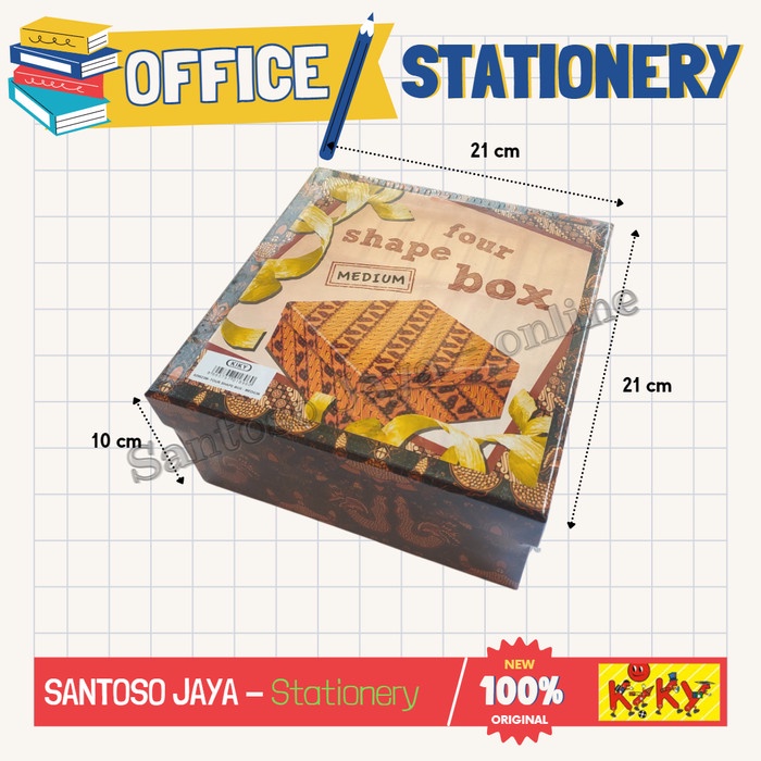 

Kotak Kado KIKY Motif 21x21x10 cm - Four Shape Gift Box Medium - Kotak Hadiah