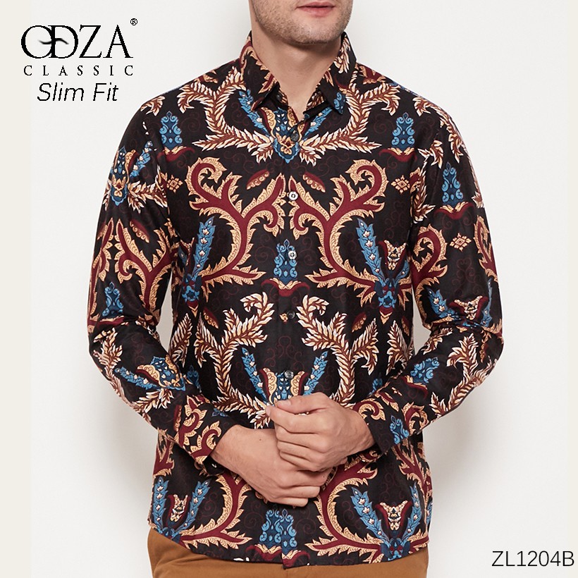 Jual Murah Odza Kemeja Pria Batik Lengan Panjang Modern Model Slim Fit g9XlOWs3G0dYn