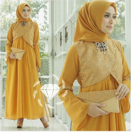 Baju Gamis Muslim Terbaru 2021 Model Baju Pesta Wanita kekinian Bahan Kekinian Busana