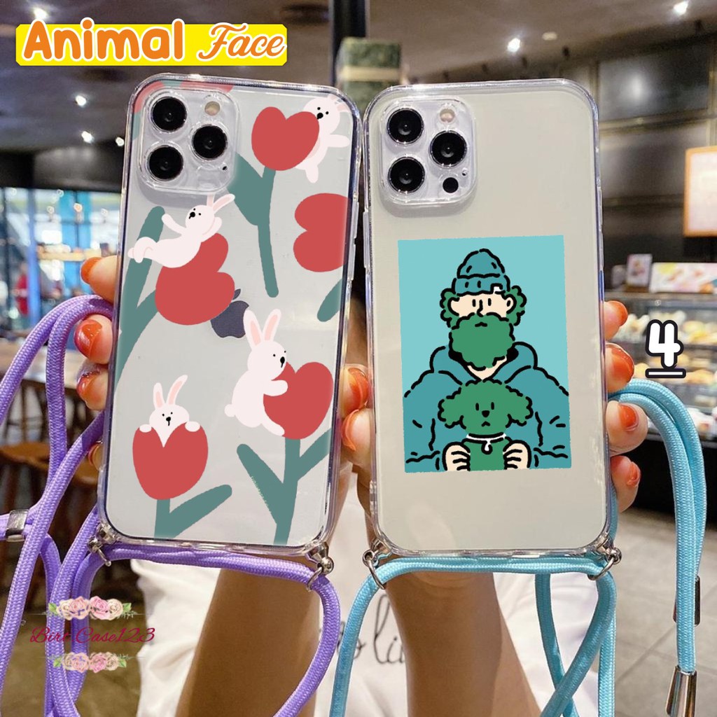 SOFTCASE SLINGCASE LANYARD BENING ANIMAL FACE INFINIX NOTE 8 HOT 9 PLAY X680 X682 10 LITE BC5779