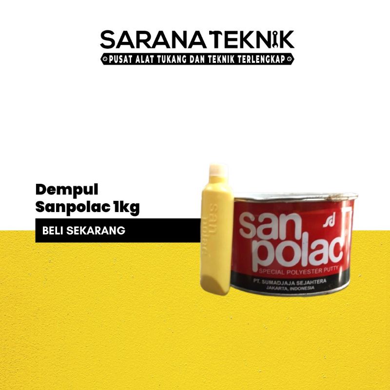 dempul sanpolac 1kg / dempul sanpolac 1 set untuk mobil