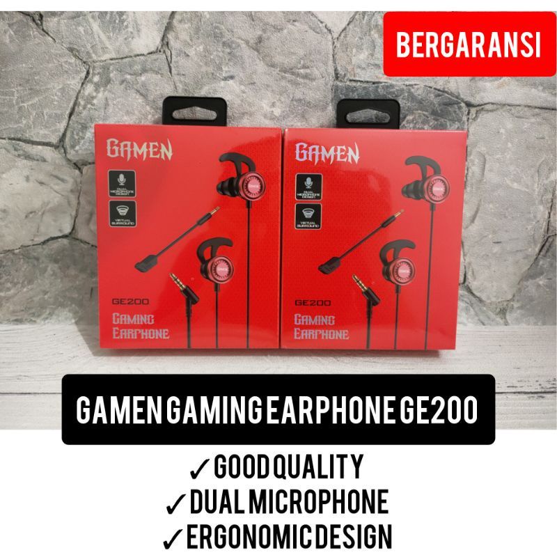 [G-E200] HEADSET GAMING Hi-Res AUDIO EARPHONE GAMING DUAL MICROPHONE