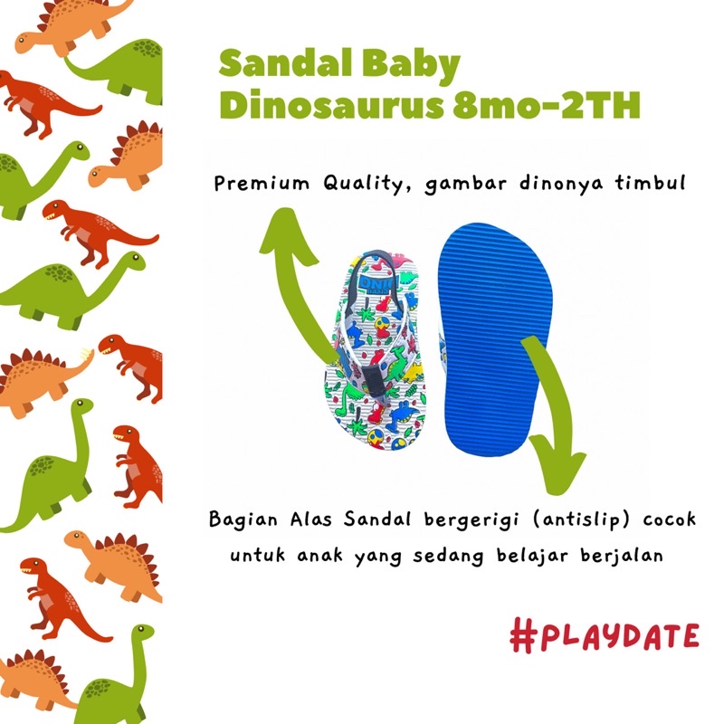 Sepatu Sandal Anak Laki Laki Cowok Perempuan Bayi Balita Kids 1 - 2 Tahun Antislip Dinosaurus / Sepatu Sendal Anak Bayi Laki Laki Perempuan 1 2 Tahun Sandal Bayi Laki Laki Perempuan 1 Tahun Belajar Berjalan Antislip