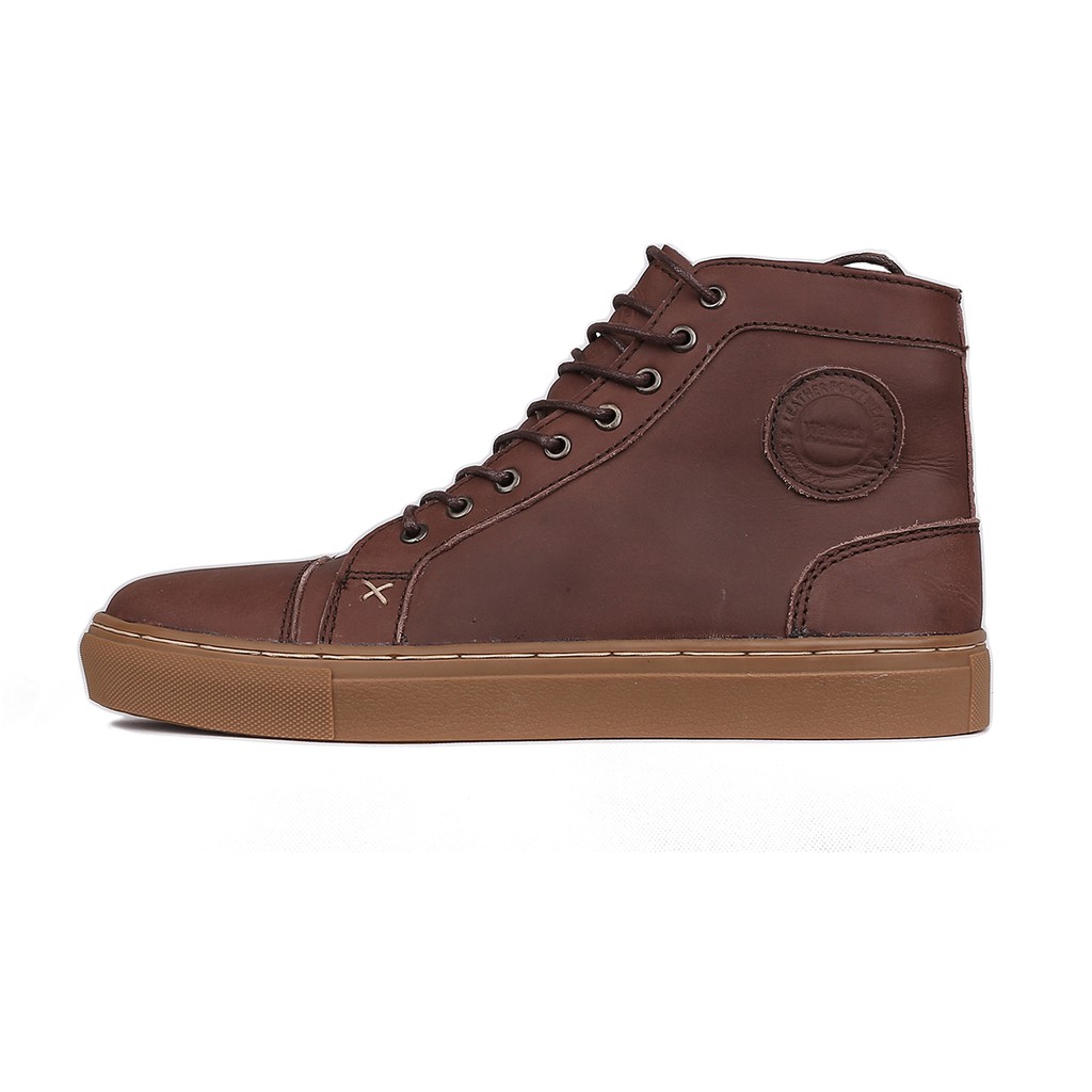 Sepatu Sneakers Boots Pria kulit asli Exos Coklat - walkers