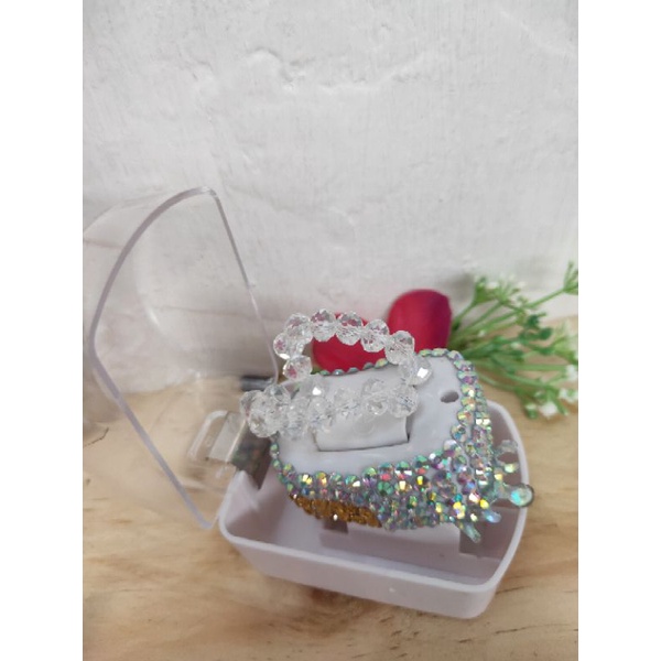 Tasbih Swarovski Led Tali mutiara+box