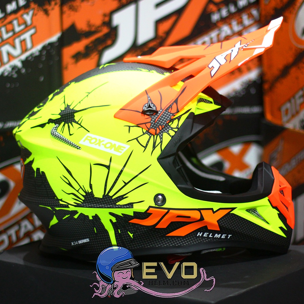 HELM JPX CROSS_FOX1 SERI X34 YELLOW - FLUO YELLOW DOFF + GOOGLE SNAIL (ONGKIR 2 KG) HELM JPX X34 YELLOW FLUO ORIGINAL HLEM JPX X34 HELEM JPX HELM KLX HELM JPX TERBARU