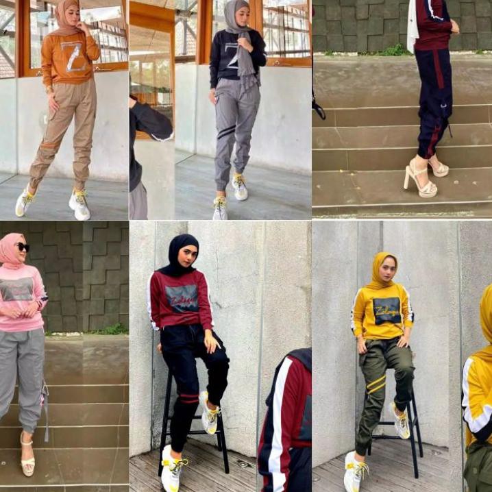 ۞ PREMIUM SET GISKA Z/ ZOLAQU/BB/SETELAN PREMIUM CELANA KATUN ☇