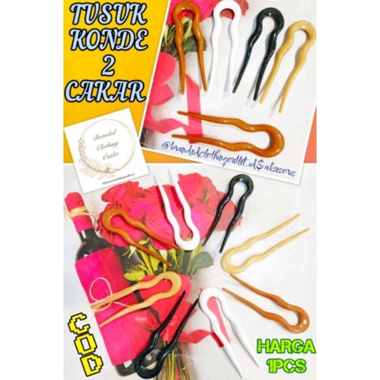 TUSUK KONDE 2 CAKAR / TUSUK KONDE PREMIUM / TUSUK KONDE KOREA / TUSUK KONDE SANGGUL / HAIR STICK - 1
