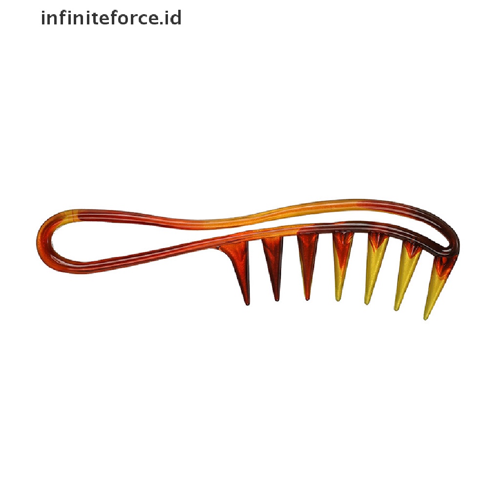 (Infiniteforce.Id) Sisir Rambut Anti Statis Model Gigi Lebar Warna Amber