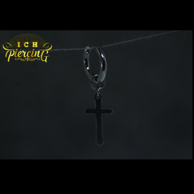 anting salib premium anti karat / anting salib unisex pria / wanita