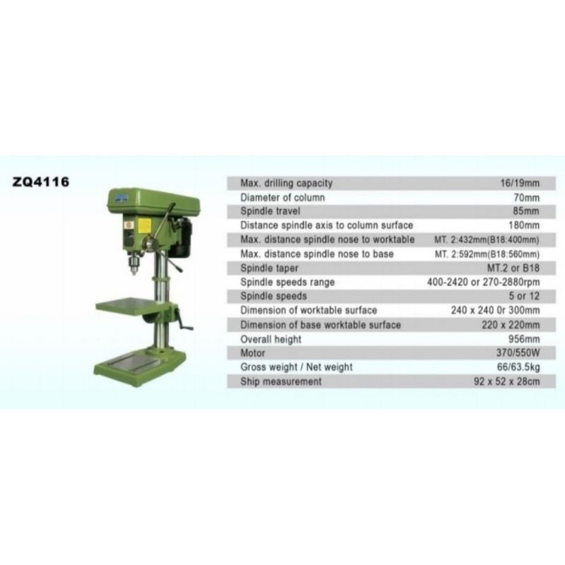 Mesin Bor Duduk 16mm Westlake ZQ 4116 ASLI Original