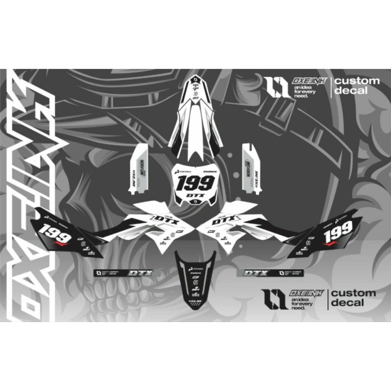 Decal Dtracker putih hitam
