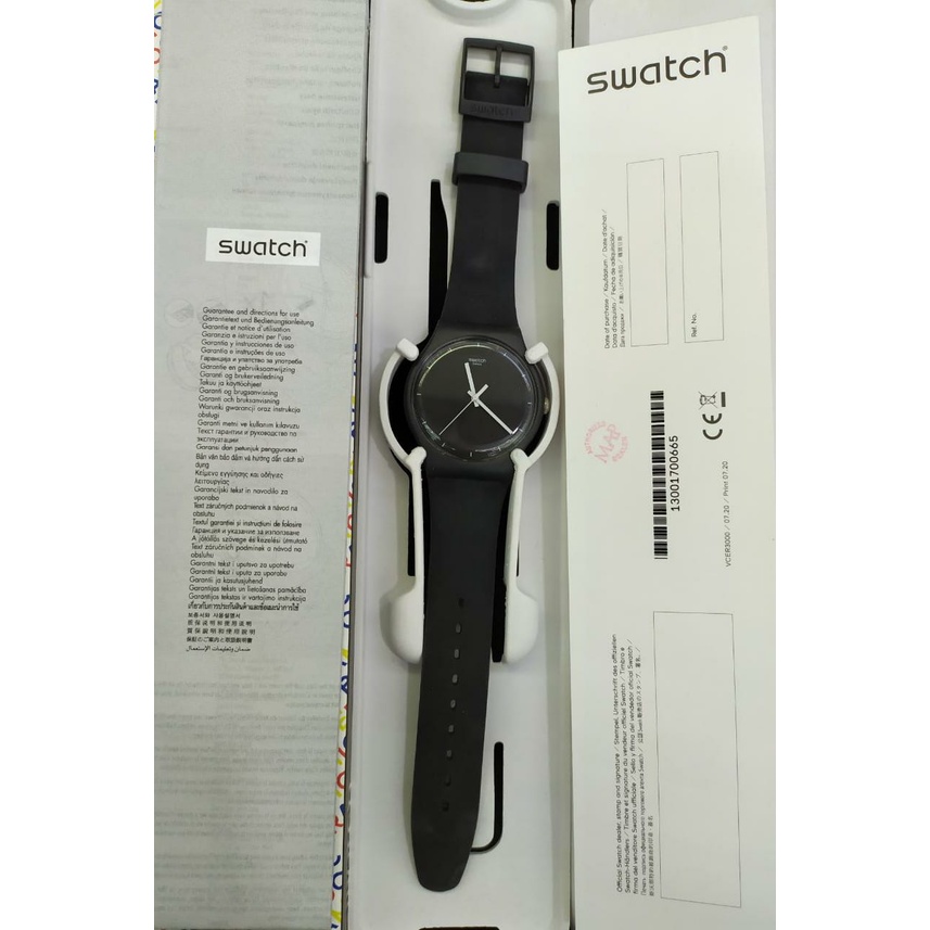 JAM TANGAN PRIA SWATCH SO32B106 THINK TIME BLACK QUARTZ TERBARU ORIGINAL