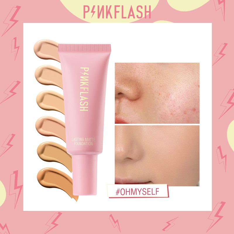 PINKFLASH Full Coverage Long-wear Oil Control Matte Foundation Makeup Sponge Beauty Tools Makeup Set