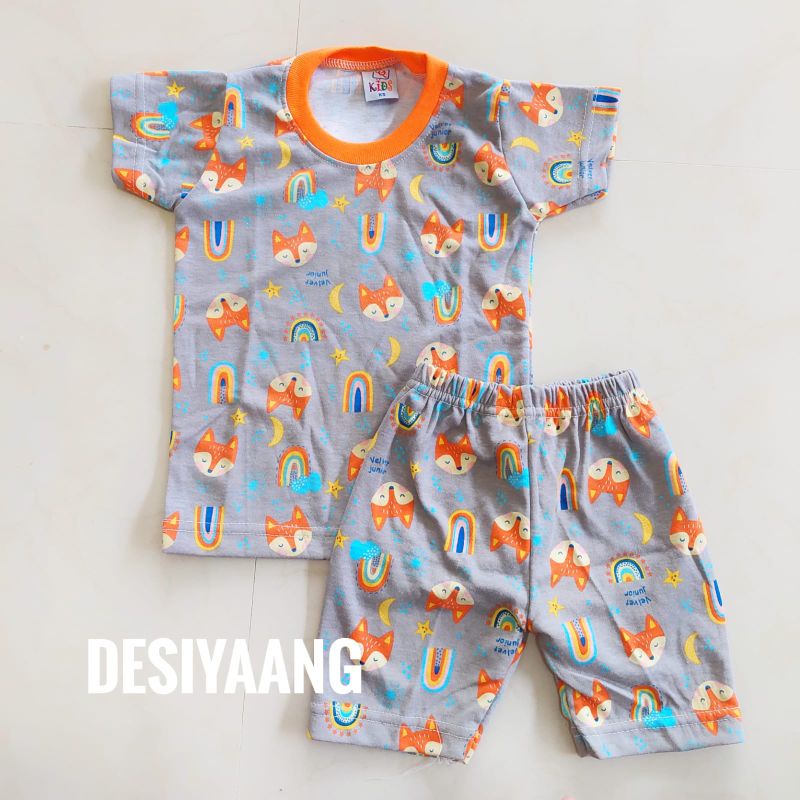 Grosir 10pcs Setelan Qkids Size Xs Usia 5-20 bulan Lengan Pendek Celana Pendek bahan Libby