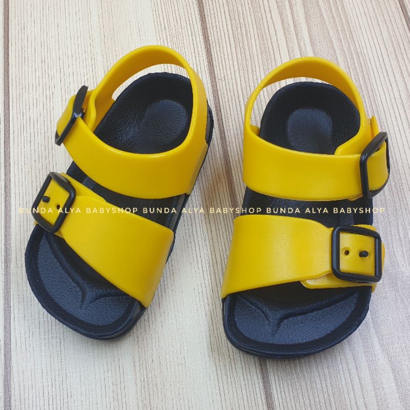 Sendal Anak Laki Laki Usia 2 3 Tahun Alas Karet - Sendal Anak Cowok Karet KUNING Size 24 - 27 Anti Licin