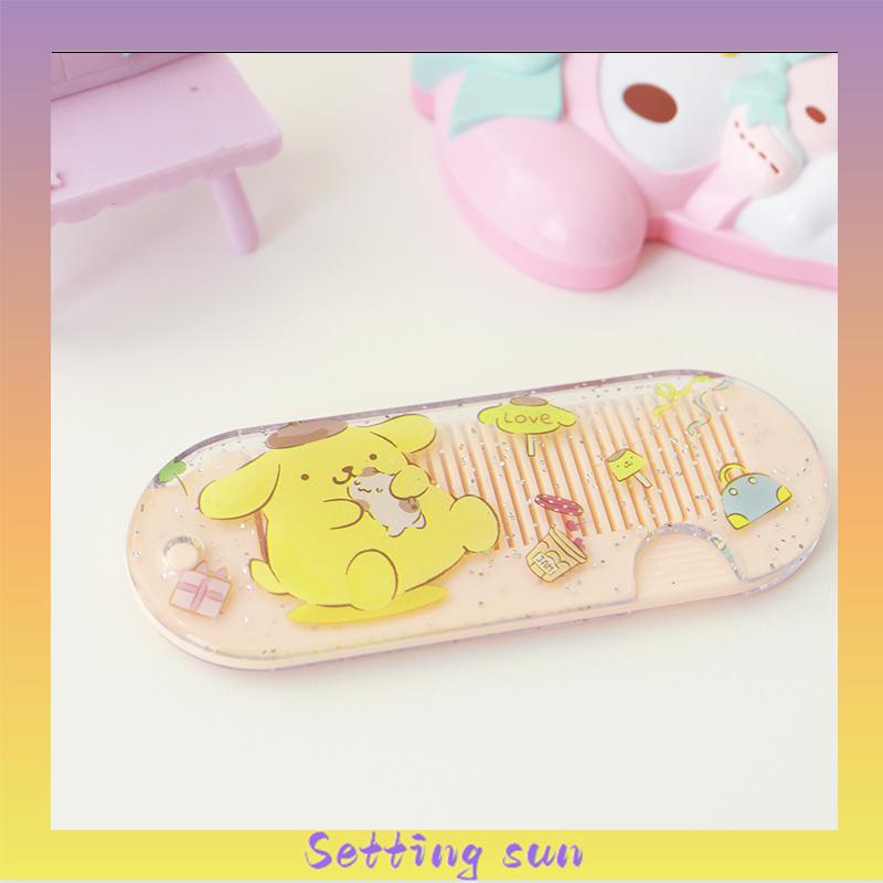 Sisir Kecil Plastik  Kartun Lucu Lipat Portabel Sisir Poni  Kuromi Melody Cinnamoroll Kitty TN