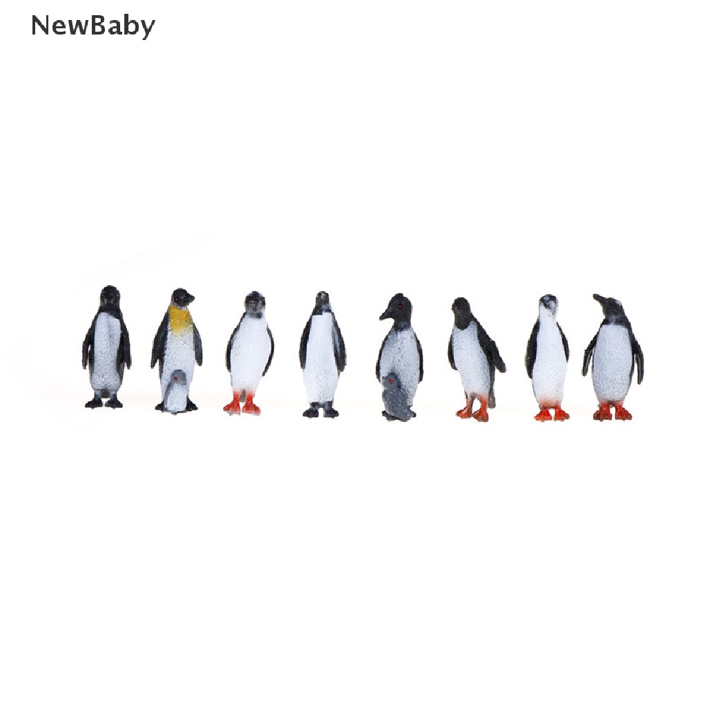 8pcs / set Mainan Figure Model Penguin Kecil Bahan Plastik