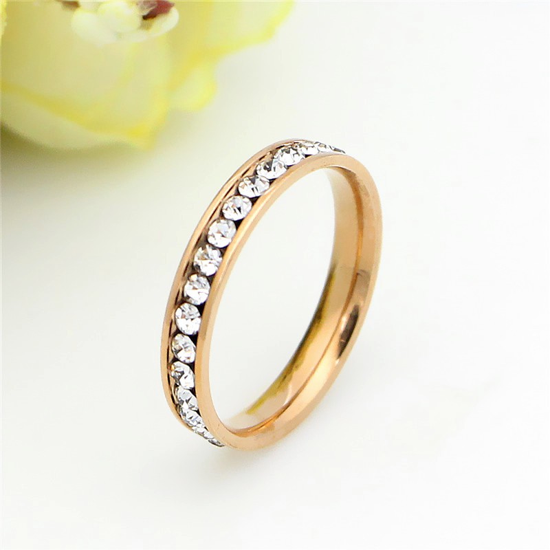 Cincin Titanium Mini Korea Wanita Anti Karat Diamond Import CK017