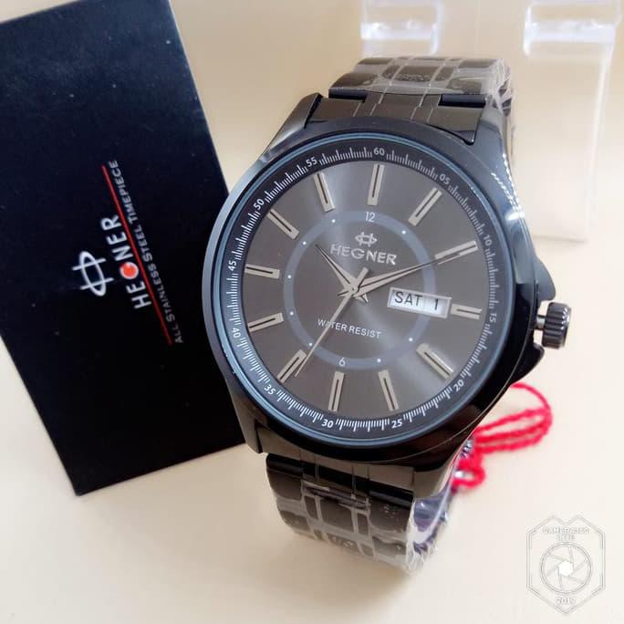 Jam Tangan Hegner 1250 Black Jam Pria Original Keren Vintage Murah