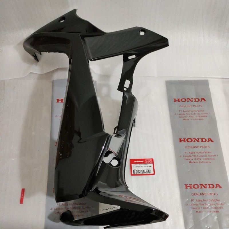 Cover Body Sayap leksil legshield tebeng luar Kiri Honda supra X 125 Batman Hitam Ori 64450-KVL-N01F