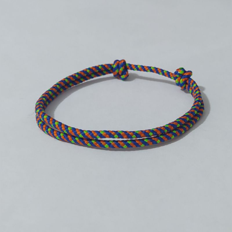 Gelang Tali Simple Prusik Tali Gunung Outdoor-Biru Orange Hijau