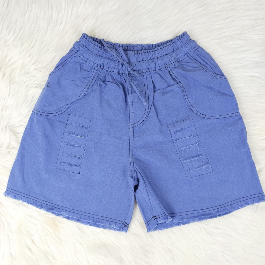 (UDHMA) HOTPANTS JEANS SOBEK RAWIS/TANPA RAWIS CELANA PENDEK L-XL