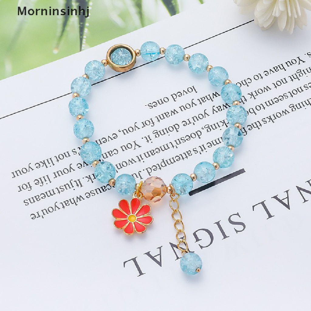 Mornin Korean Crystal Bracelet Pink Cute Girly Bracelet Daisy Gelang Tangan Perempuan Gelang Wanita Aksesoris Fashion id