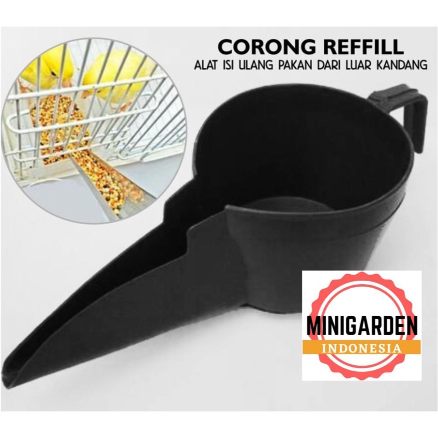 CORONG REFILL PAKAN MINUM BURUNG wadah alat isi ulang makanan ayam - CORONG+bubble