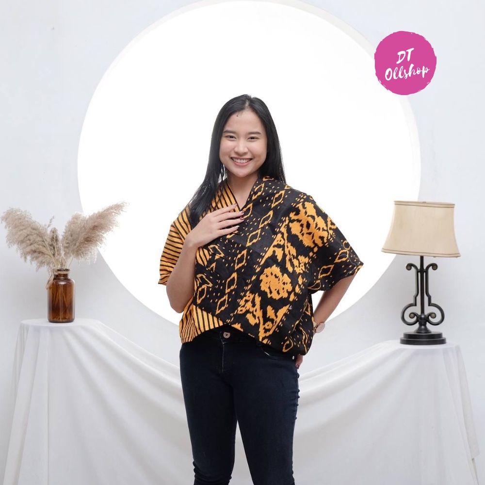 DT OLLSHOP - Atasan Batik Blouse Cewek / Seragam Kerja Crop Wanita &quot;LURIK SILIWANGI&quot;