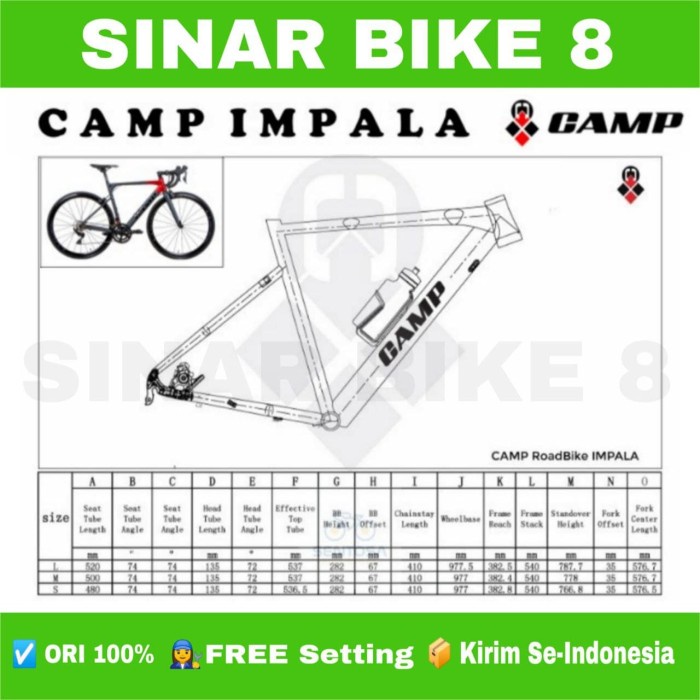 Sepeda Roadbike Balap 700C ELEMENT CAMP IMPALA Alloy Shimano 105 2x11 Speed Rem Cakram