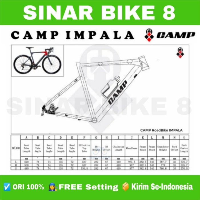 Sepeda Roadbike Balap 700C ELEMENT CAMP IMPALA Alloy Shimano 105 2x11 Speed Rem Cakram