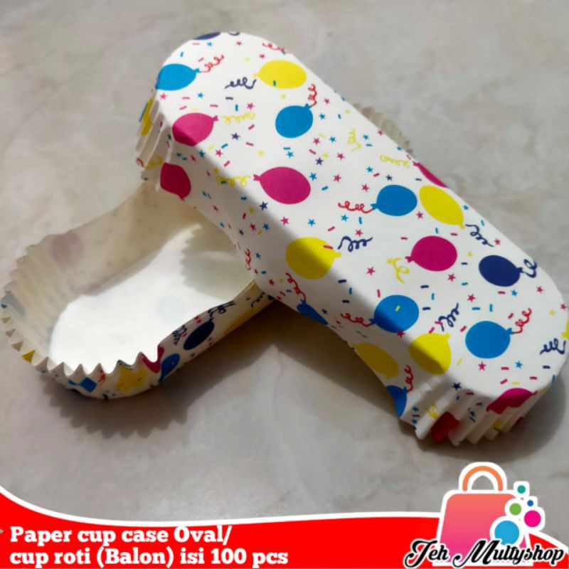 

Paper cup case Oval/cup roti (Balon) isi 100 pcs