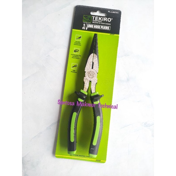 TEKIRO 8&quot; Tang Lancip Runcing Buaya Long Nose Pliers 8 Inchi