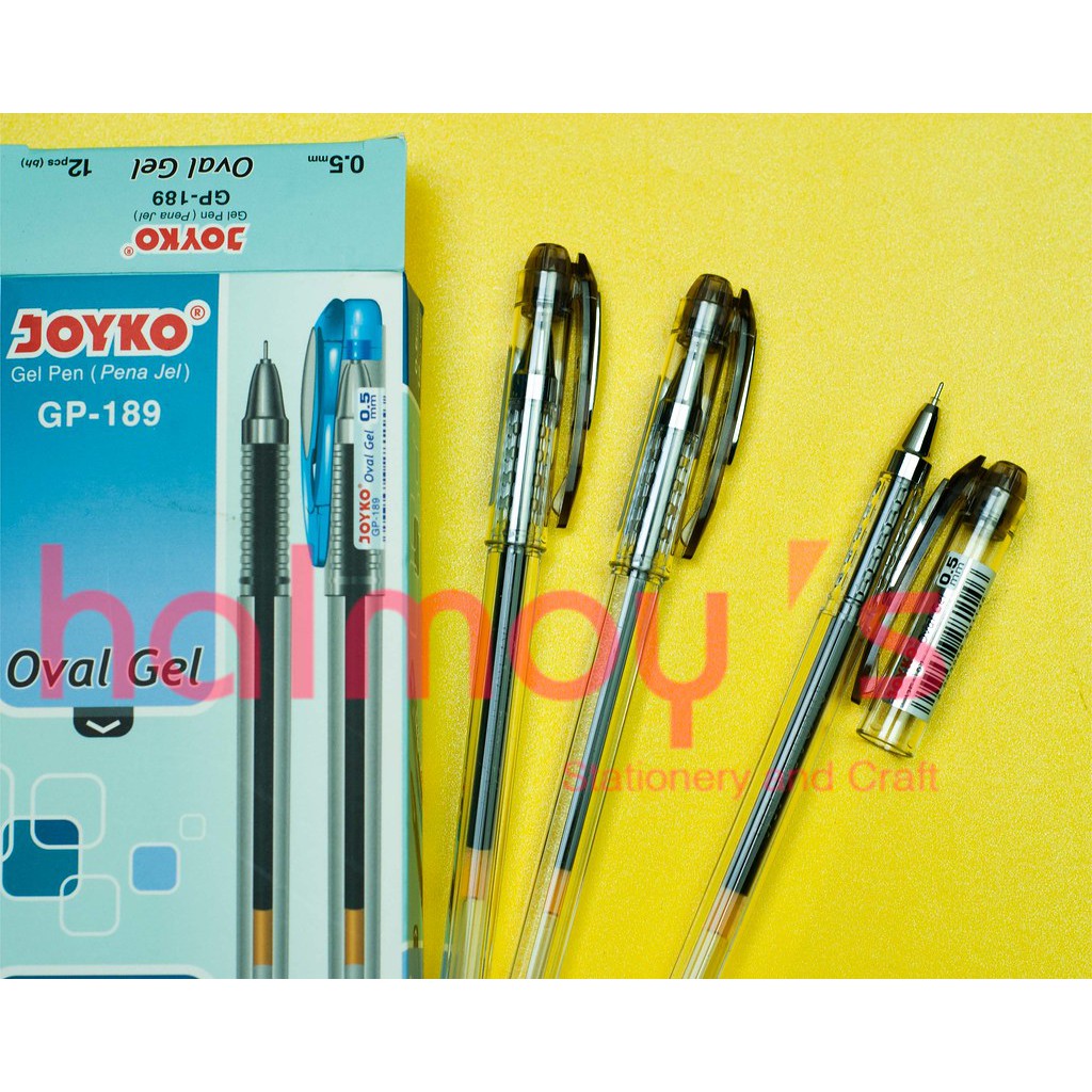 PULPEN CAIR / GEL JOYKO OVAL GEL GP - 189 0.5 MM HITAM ( 12 PCS )