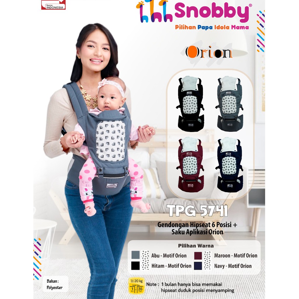Snobby Gendongan Hipseat 6 Posisi + Saku Aplikasi Orion TPG 5741