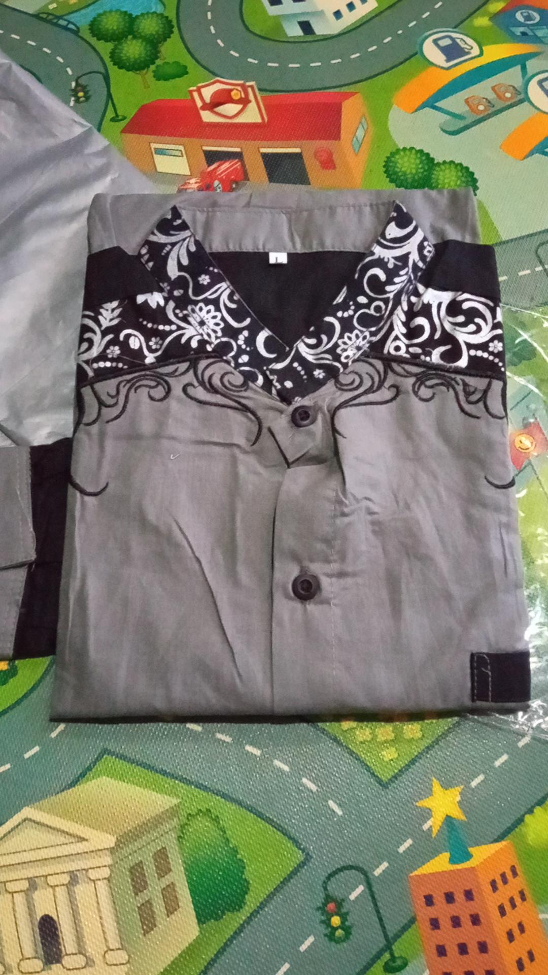 Terhitz Kemeja Panjang Pria Cowok Gatlemen Cowok Biru Navy Dongker Polos Formal Kantor Murah