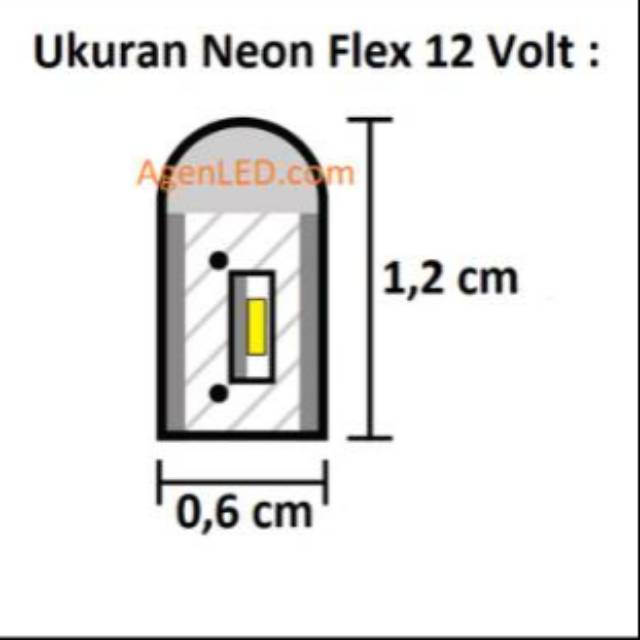 Lampu Neon Flex LED 12V DC / 5 Meter