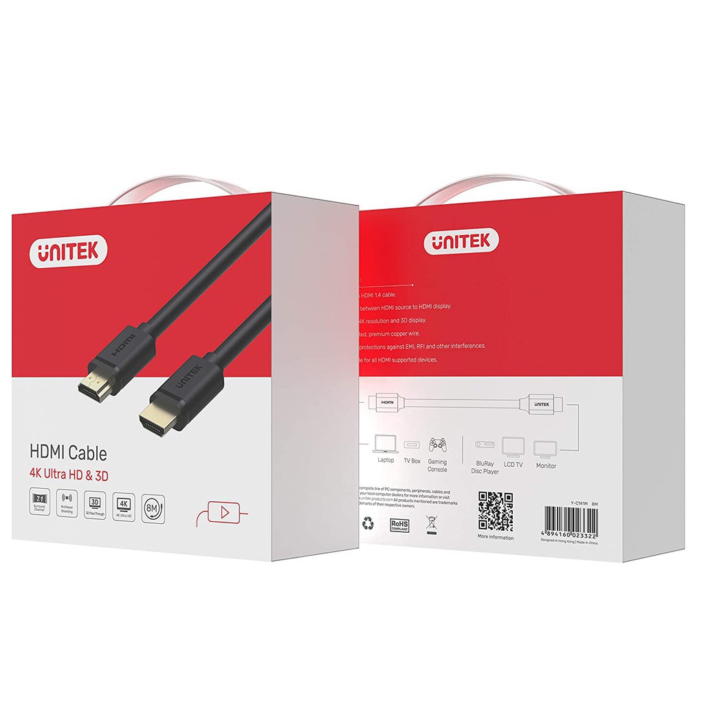 UNITEK HDMI CABLE 4K ULTRA HD &amp; 3D 15 METER