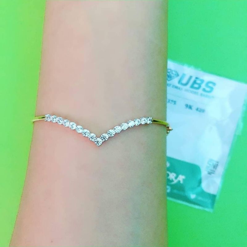 Kalung, cincin dan gelang serut, bangle Aurel Full mata UBS kadar 375 8k 420 9K