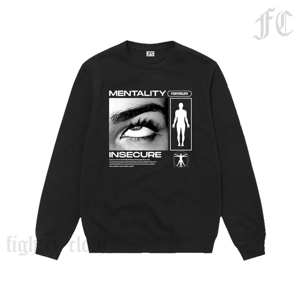 Crewneck Black Motif Simpel Pria dan Wanita Premium