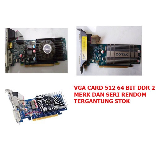 vga card 512mb 64 bit ddr2 normal murah