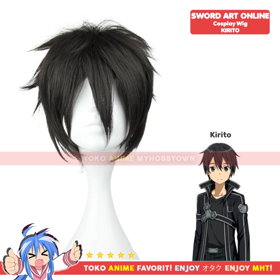 Wig MCoser Black 32 cm 217A - Sword Art Online - Kirito Hitam