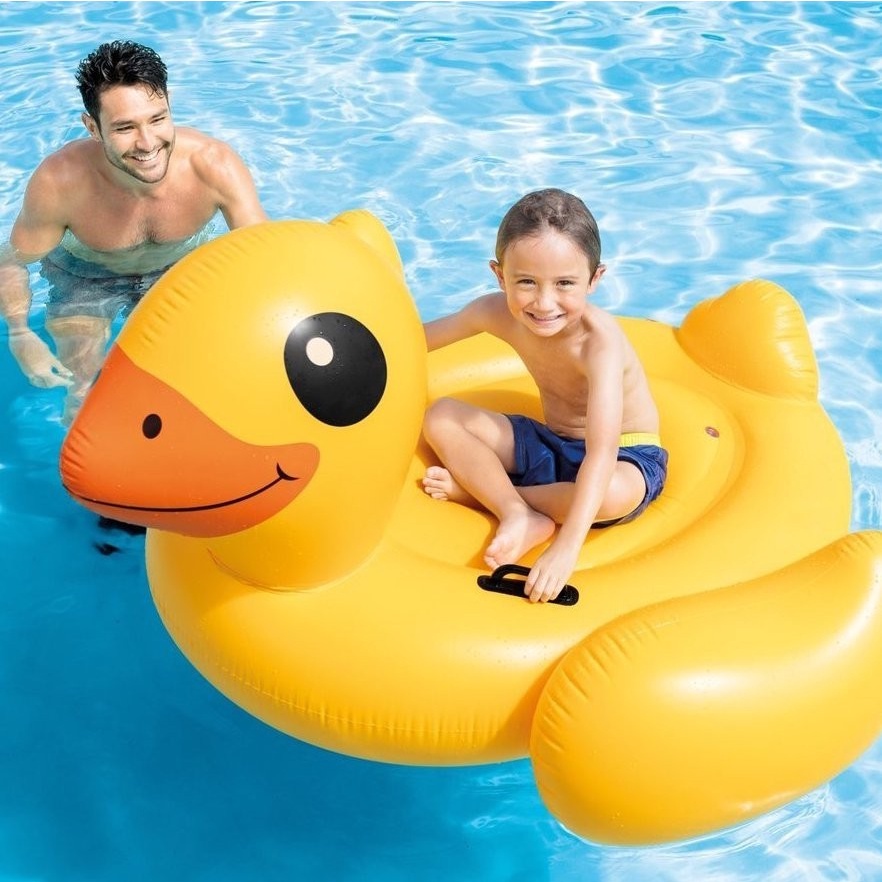 INTEX 57556 Pelampung Renang Floaties besar Yellow Duck Ride On Bebek 147cm