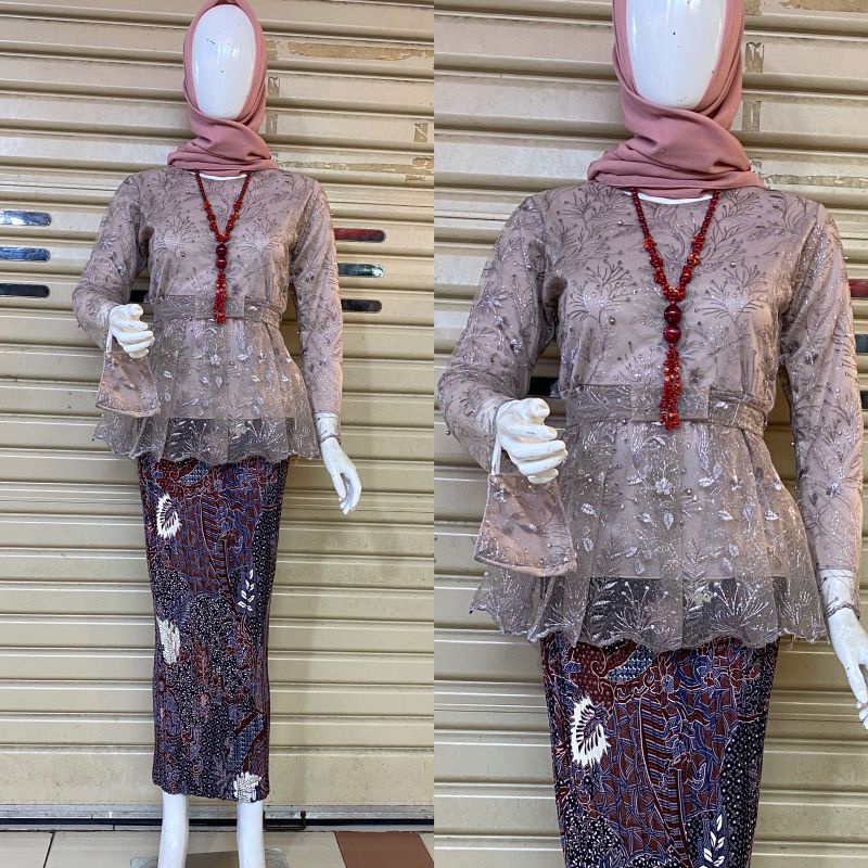 Kebaya Modern Cantika / Kebaya Wisuda / Kebaya Brukat / Kebaya Remaja / Set Kebaya Brukat Modern Terkini